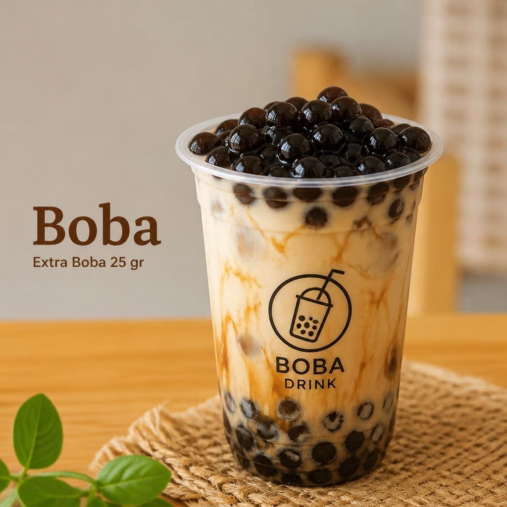 Boba Kopi Ruang Hati sebagai extra boba 25 gr untuk tambahan minuman